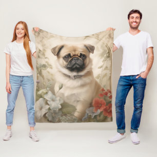 Schöner Mops Fleecedecke