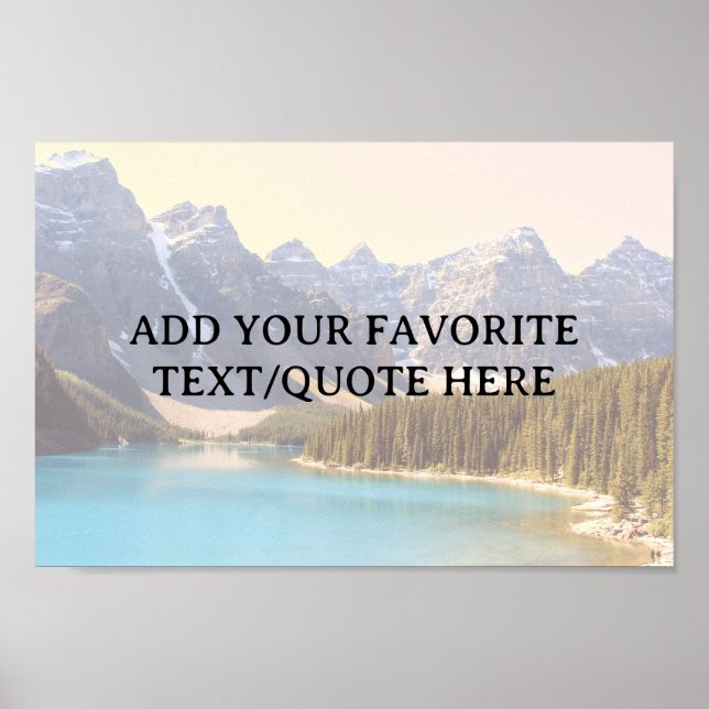 Schöner Moraine-See & Gebirgsübergang Poster (Vorne)