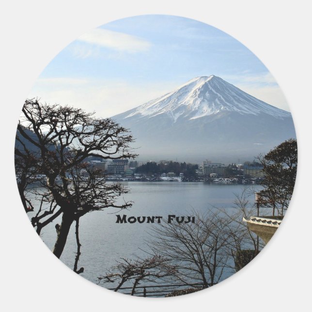 Schöner Mount Fuji Runder Aufkleber (Vorderseite)