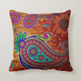 Schöner multi Farbpaisley-Entwurf Kissen