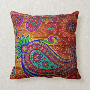 Schöner multi Farbpaisley-Entwurf Kissen