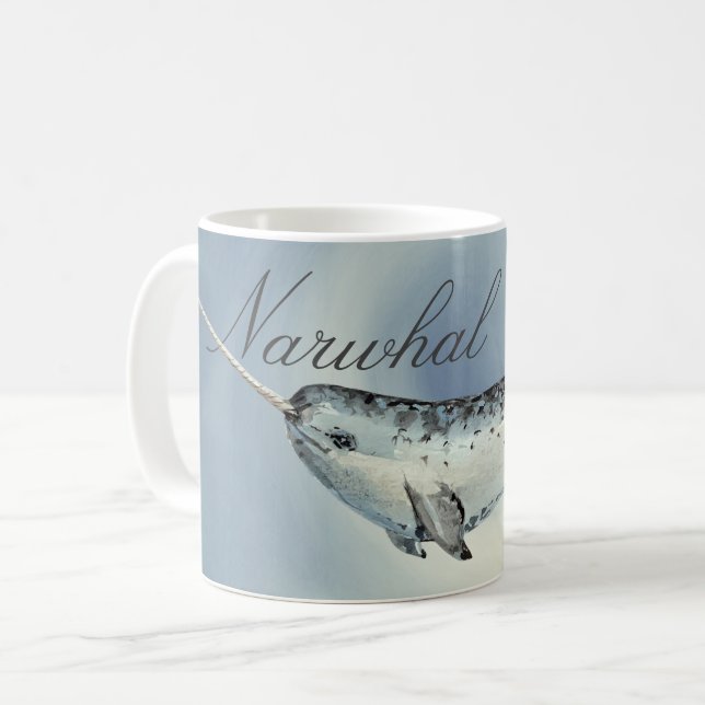 Schöner Narwal, Monodon Monoceros Kaffeetasse (Vorderseite Links)