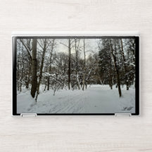 Schöner Naturschnee im WaldLS HP Laptop Ski