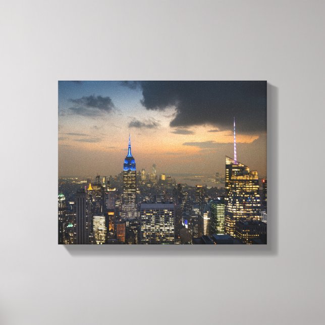 Schöner New Yorker Abend Skyline Leinwanddruck (Vorderseite)