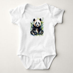 Schöner Niedlicher Wasserfarben-Panda-Bär Baby Strampler