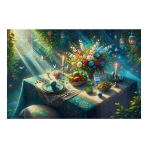 Schöner Nowruz-Tisch Poster