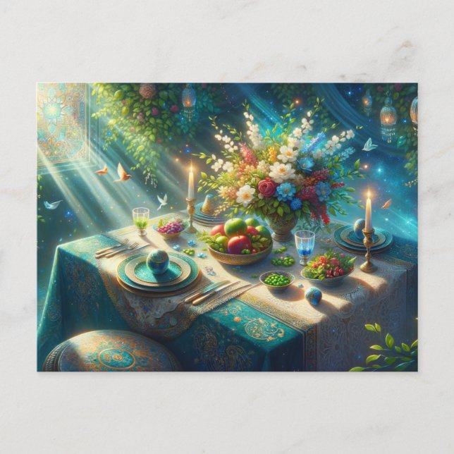 Schöner Nowruz-Tisch Postkarte (Vorderseite)