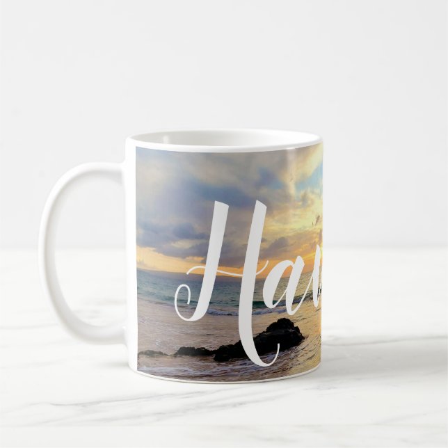 Schöner Orange Maui Sonnenuntergang Kaffeetasse (Links)