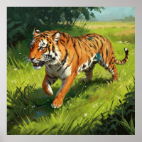 Schöner Orange Tiger Lauf in Dschungel