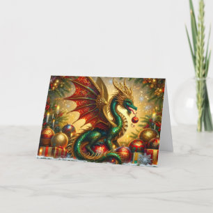 Schöner Orante Grüner Drache Weihnachten