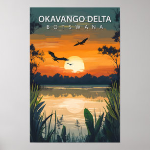 Schöner Ort Okavango-Delta Botswana Reise Poster