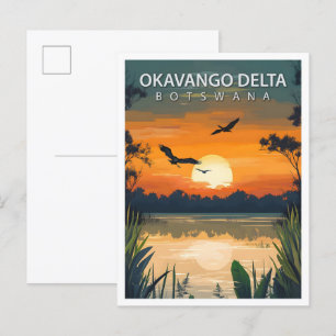 Schöner Ort Okavango-Delta Botswana Reise Postkarte