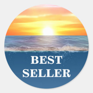 Schöner Ozean-Sonnenaufgang Bestseller Runder Aufkleber