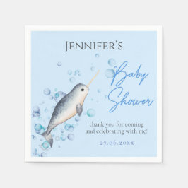 Schöner Ozeanbaby Narwhal bubbles Baby Dusche Serviette