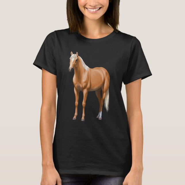 Schöner Palomino Quarter Reitstall T-Shirt (Vorderseite)