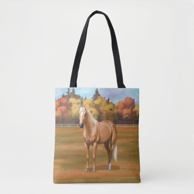 Schöner Palomino Quarter Reitstall Tasche (Vorderseite)