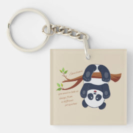 schöner Panda auf dem Kopf Schlüsselanhänger