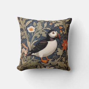 Schöner Papageientaucher William Morris Inspiriert Kissen