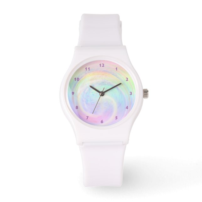 Schöner Pastel Rainbow Ästhetischer Abstrakter Swi Armbanduhr (Vorderseite)
