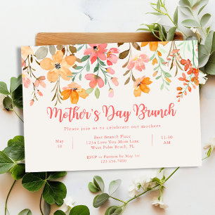 Schöner Pastell-Blumen-Script Muttertags-Brunch Einladung