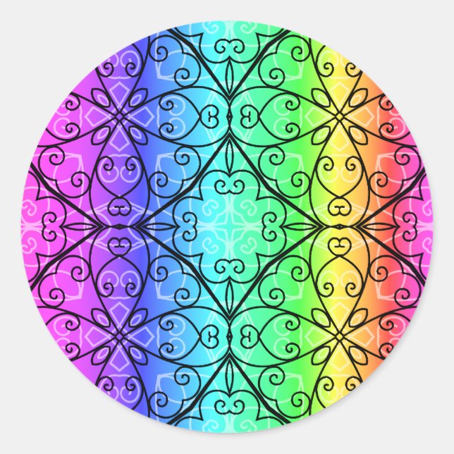 Schöner pastellfarbener Regenbogen Runder Aufkleber (Vorderseite)