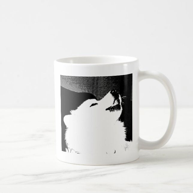 Schöner PelzSamoyedweißhund Kaffeetasse (Rechts)