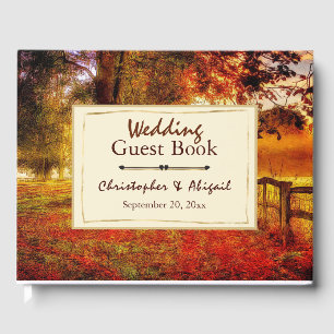 Schöner Pfad Herbst Christliche Hochzeit Verlassen Gästebuch