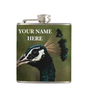 Schöner Pfau Flachmann
