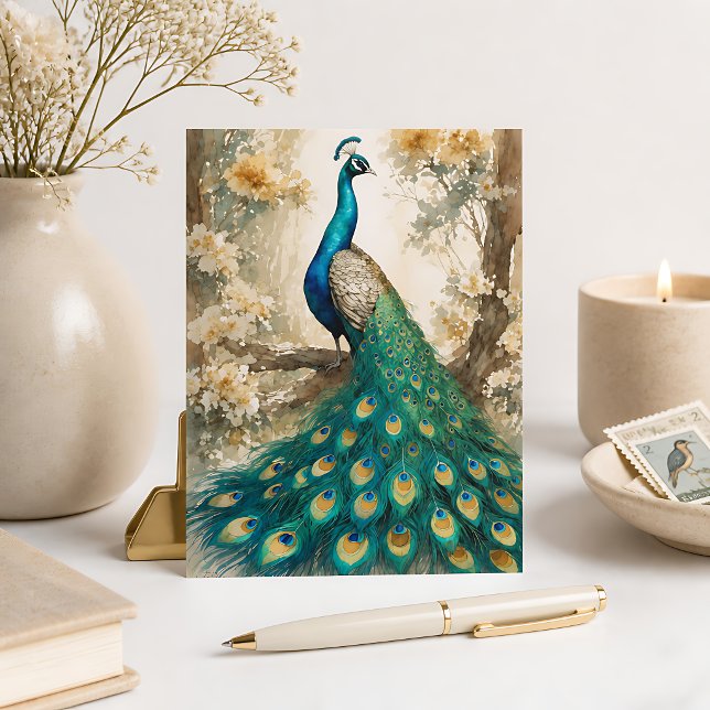 Schöner Pfau Postkarte (Von Creator hochgeladen)