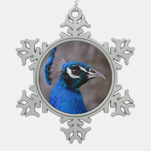 Schöner Pfau Schneeflocken Zinn-Ornament