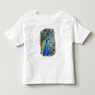 Schöner Pfau spreizt farbenfrohe Federn Kleinkind T-shirt