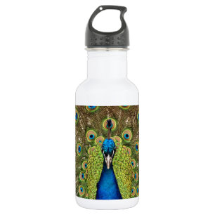 Schöner Pfau- und Schwanz-Federn drucken Edelstahlflasche