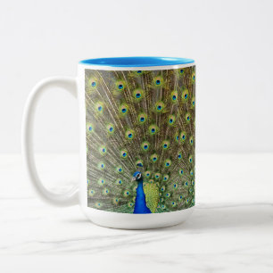 Schöner Pfauen Vogel Zweifarbige Tasse