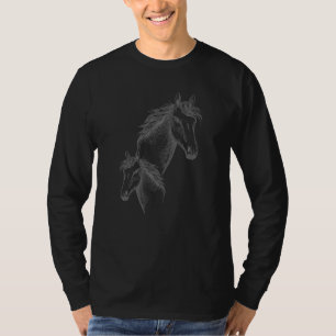 Schöner Pferdekopf mit Mane Girls Reiten T-Shirt