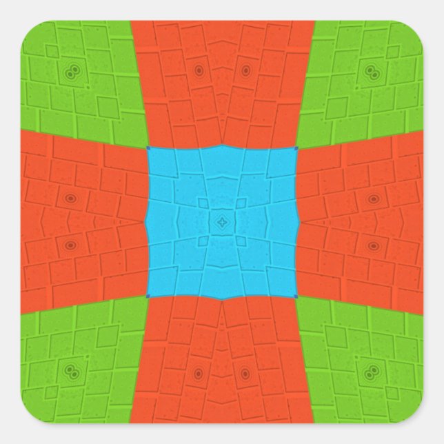 Schöner phantastischer europäischer, farbenfroher  quadratischer aufkleber (Vorderseite)