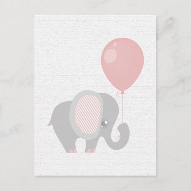Schöner Pink Baby Elephant Postkarte (Vorderseite)