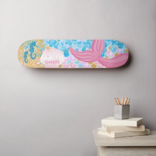 Schöner Pink Mermaid Schwanz Skateboard