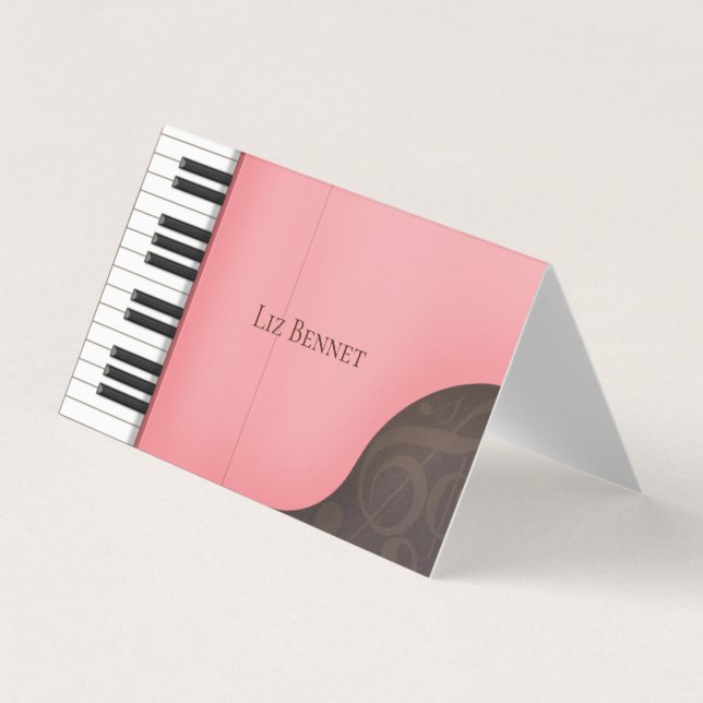 Schöner Pink Piano Musiker Performer Lehrer Visitenkarten (Vorderseite)