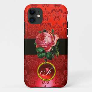 SCHÖNER PINK ROSE RED BLACK DAMASK RUBY MONOGRAMM Case-Mate iPhone HÜLLE