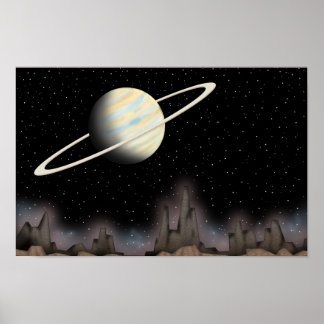 Schöner Planet, der im Weltraum steht. Poster