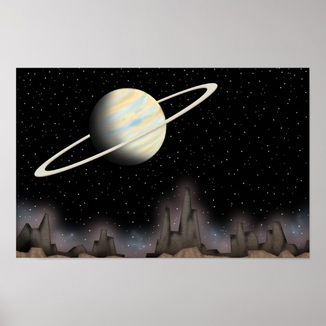 Schöner Planet, der im Weltraum steht. Poster (Vorne)