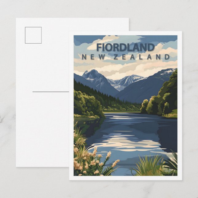 Schöner Platz Fiordland Neuseeland Reisen Postkarte (Vorne/Hinten)