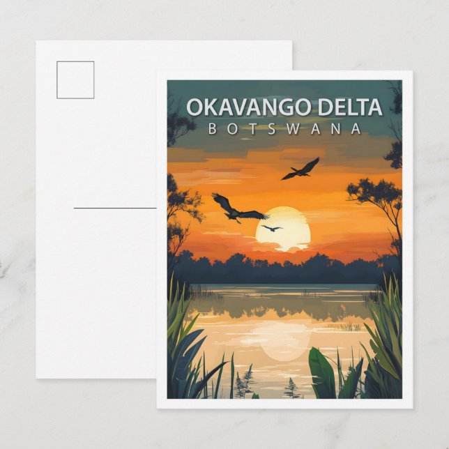 Schöner Platz Okavango Delta Botswana Postkarte (Vorne/Hinten)