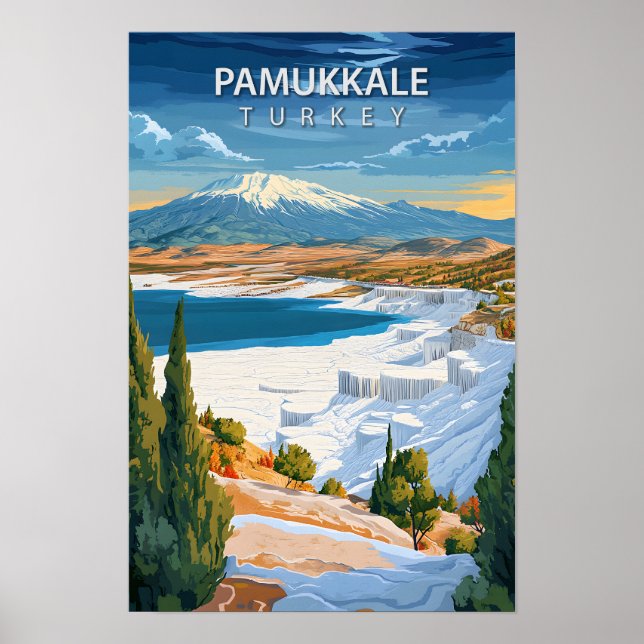 Schöner Platz Pamukkale Türkei Art Reisen Poster (Vorne)