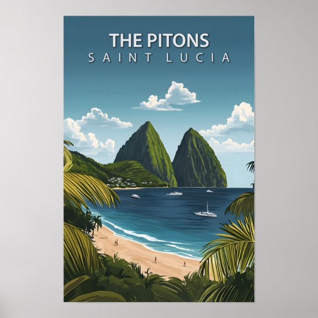 Schöner Platz Pitons San Lucia Poster (Vorne)