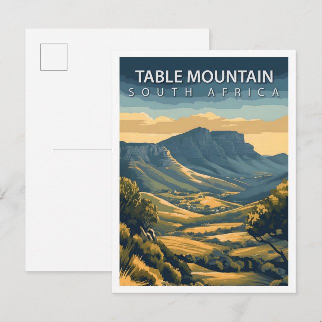 Schöner Platz Tafelberg Südafrika Reisen Postkarte (Vorne/Hinten)