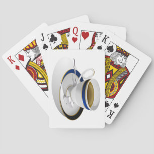 Schöner Pokal des Kaffees, das Kartenspielen Spielkarten