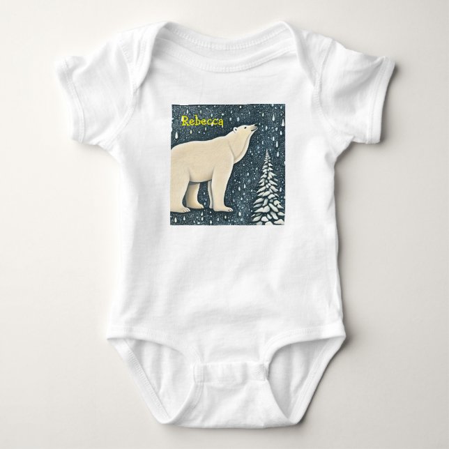Schöner Polar-Bär Baby Strampler (Vorderseite)