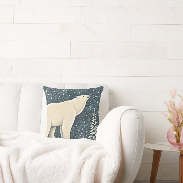 Schöner Polar-Bär Kissen (Liege)