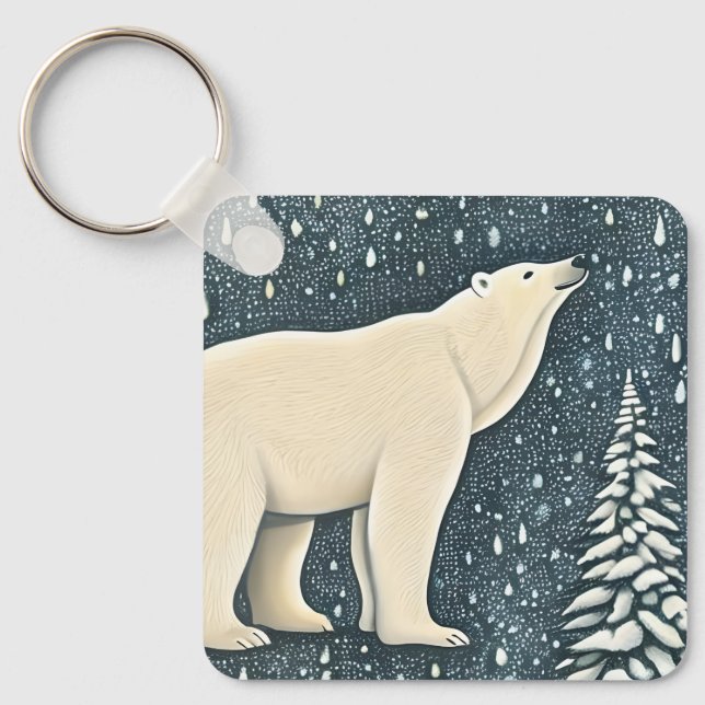 Schöner Polar-Bär Schlüsselanhänger (Vorderseite)